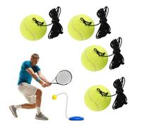 PSFDEWT Tennis Training Ball 4PCS Yellow Tennis Rebound Ball with String for Beginner Single Player Practice Training Gear Trainer