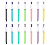 PSFXBM 14 Pack 4-in-1 Retractable Ballpoint Pens, Multicoloured Ink, Ballpoint Pens 1.0mm, Office Pens, For Children's Gift Note-Taking Drawing Marking Office School Supplies Stationery Collections