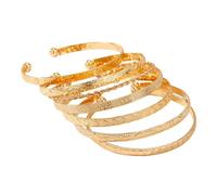 PSFXBM 7Pcs Gold Bangle Set for Women, Stackable Gold Bangles, Elegant Boho Bracelets for Layered Look, Adjustable Wrist Jewelry for Daily Wear and Special Occasions, Stylish Gift for Her