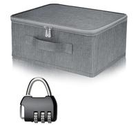 PSFXBM Storage Box With Combination Lock, Box With Lock, Collapsible Clothes Wardrobe, Fabric Storage Box for Clothes Jeans T-shirts Quilts Sweater Medicines