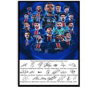 Psg 2024-2025 Season Champions Poster A4 Printed Signed Photo Gift For Football Fans