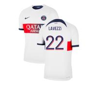 PSG Men's 2023 - 2024 Away Shirt - Lavezzi 22 in White | Size: Large PSG White L