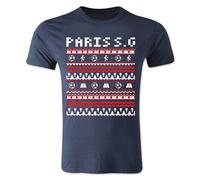 PSG Men's Personalised Christmas T-Shirt in Navy | Size: Medium PSG Navy M