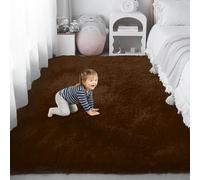 PSHCEE Area Rugs 170 x 260 cm Non Shedding Durable Fluffy Rug Machine Washable Soft for Kids Hallway Living Room, Brown