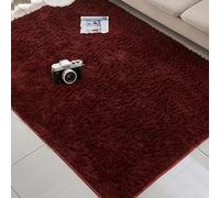 PSHCEE Carpet Rugs Living Room 260 x 390 cm Soft Shaggy Soft Modern Floor Machine Washable for Living Room, Bedroom, Nursery, Kids Baby, Red Wine