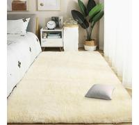 PSHCEE Fluffy Shaggy Rug 100 x 200 cm Soft Super Soft Thick Pile Plush Carpet Luxury Decorative for Bedroom, Nursery Bedside, Cream Color