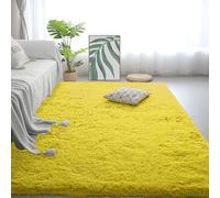 PSHCEE Living Room Rug 200 x 220 cm Anti Slip Modern High Pile Nursery Rug Modern, Underside, Washable Super Soft for Bedroom Living Room, Yellow