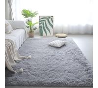 PSHCEE Living Room Rug 350 x 390 cm Anti Slip Modern High Pile Nursery Rug Modern, Underside, Washable Super Soft for Bedroom Living Room, Light Grey