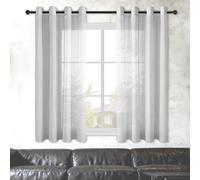 PSHCEE Voile Curtains 540 x 230 cm Semi Transparent Smooth Elegant Window Voile Panels Super Soft for Kitcken Living Room Bedroom Window Treatment, Light Grey