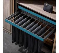 PSHCEE Wardrobe Drawer Trouser Rack with Buffer System, Pull-Out Closet Scarf Jeans Storage Sliding Rail, Adjustable Width for Wardrobes, Gray 100cm, Blue, 75cm
