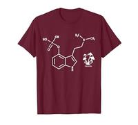 Psilocybin Chemical Formula Magic Mushrooms T-Shirt, Men, Burgundy, 3X-Large