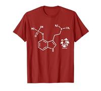 Psilocybin Chemical Formula Magic Mushrooms T-Shirt, Men, Cranberry Red, X-Large