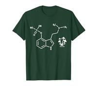 Psilocybin Chemical Formula Magic Mushrooms T-Shirt, Men, Dark Green, 3X-Large