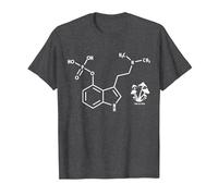 Psilocybin Chemical Formula Magic Mushrooms T-Shirt, Men, Dark Heather Grey, 3X-Large