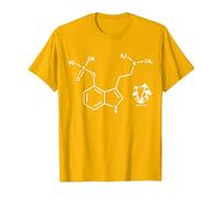 Psilocybin Chemical Formula Magic Mushrooms T-Shirt, Men, Golden Yellow, Large