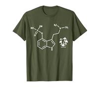 Psilocybin Chemical Formula Magic Mushrooms T-Shirt, Men, Olive Green, Small