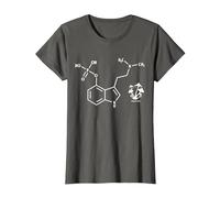 Psilocybin Chemical Formula Magic Mushrooms T-Shirt, Women, Asphalt Grey, 3X-Large
