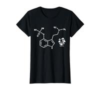 Psilocybin Chemical Formula Magic Mushrooms T-Shirt, Women, Black, 3X-Large