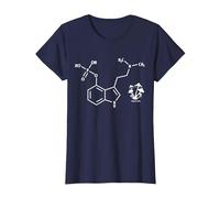 Psilocybin Chemical Formula Magic Mushrooms T-Shirt, Women, Navy Blue, Medium