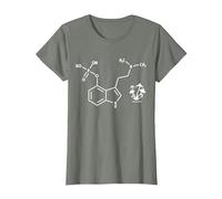 Psilocybin Chemical Formula Magic Mushrooms T-Shirt, Women, Olive Heather, 3X-Large