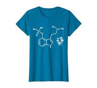 Psilocybin Chemical Formula Magic Mushrooms T-Shirt, Women, Sapphire Blue, X-Small