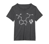 Psilocybin Chemical Formula Magic Mushrooms T-Shirt, Women's Plus, Dark Heather Grey, 1X