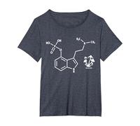 Psilocybin Chemical Formula Magic Mushrooms T-Shirt, Women's Plus, Heather Blue, 3X