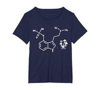 Psilocybin Chemical Formula Magic Mushrooms T-Shirt, Women's Plus, Navy Blue, 3X
