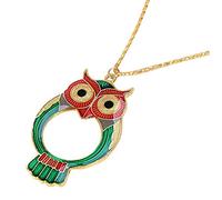 Psivika 10X Owl Pendant Necklace Magnifier Pocket Loupe Mini Portable Magnifying Glass Reading Aid Tools for Women's Jewelry Accessories, Coins, Stamps, Map
