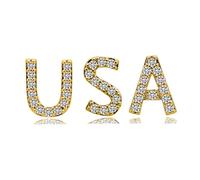 Psivika Gold Plated Shiny Hip Hop Teeth Grillz Caps Vampire Fangs Grillz for Your Teeth for Men and Women Rapper Costume Cosplay Teeth Jewelry and Accessories, WORLD CUP THEME, M, Brass, rhinestone