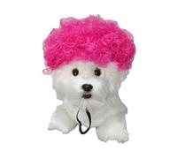 Psivika Pet Wigs Funny Dog Cat Cosplay Wig Pet Costume Cat Cosplay Decoration for Halloween, Christmas, Parties, Festival (Pink)