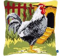Pskgbxmu DIY Embroidery Cross Stitch Cushion Kit 11CT Needlepoint Craft Set pre Printed Handmade Cushion Cover Stitched Cushion Kit Rooster 45x45cm
