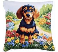 Pskgbxmu DIY Embroidery Cross Stitch Cushion Kit 11CT Needlepoint Craft Set pre Printed Handmade Cushion Cover Stitched Cushion Kit Animal Puppy 45x45cm