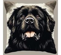 Pskgbxmu DIY Embroidery Cross Stitch Cushion Kit 11CT Needlepoint Craft Set pre Printed Handmade Cushion Cover Stitched Cushion Kit Animal Dog 45x45cm