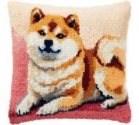 Pskgbxmu DIY Embroidery Cross Stitch Cushion Kit Country Dog 11CT Needlepoint Craft Set pre Printed Handmade Cushion Cover Stitched Cushion Kit 45x45cm