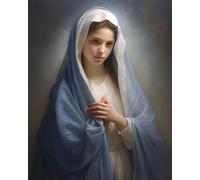 Pskgbxmu Pre-Printed Cross Stitch Kits for Adults Our Lady Figure 11CT Beginners Stamped Cross Stitch Kit DIY Embroidery Crafts Needle Point Starter Kit Home Decor 40x50cm