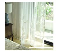 PSKJHN Living Room Voile Net Curtains Embroidery Dragonfly Sheer Curtain Pencil Pleat White Curtains for Bedroom 2 Panels, W135xL244cm,White