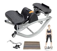 PSKJHN Rock Exercise Stepper Machine, U-Shaped Lateral Rocking Side to Side Stepper with LCD Monitor & Resistance Bands, Full Body Low-impact Workout Equipment for Legs Glutes Abs, Men Women