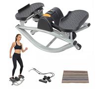 PSKJHN Rock Stepper Machine, U-Shaped Rocking Stepper Side to Side - LCD Monitor & Resistance Bands, Low Impact Home Training Device for Legs Glutes Abs, 220 LBS Weight Capacity Darkgrey,19.6x9.1in