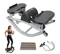 PSKJHN Rock Stepper, Side to Side Rocker Stepper Machine, Low-Impact Step Rocker with Resistance Bands & Anti-Slip Mat, Lateral Rocking Steppers for Exercise at Home Fitness, 220 LBS Capacity