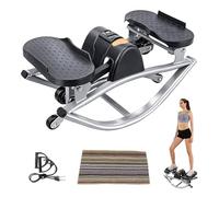 PSKJHN Rock Stepper Side to Side, Stepper Machine for Exercise at Home, Step Rocker Exercise with Resistance Bands & Anti-Slip Mat, Fitness Equipment - Calories for Legs, Glutes, Abs