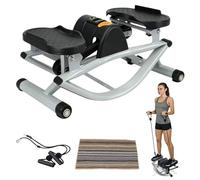 PSKJHN Rock Stepper Side to Side, U-Shaped Lateral Step Rocker Fitness Stepper Home Training Device, Home Workout Equipment with Digital Monitor & Resistance Bands for Legs Glutes Abs, 220 LBS