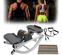 PSKJHN Rock Stepper Side to Side, U-Shaped Rocking Stepper Fitness Lateral Workout Machine with Resistance Bands for Exercise at Home & Office, No Assembly, 220 LBS Dark Grey,50x27cm