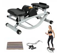 PSKJHN Rocking Stepper Side To Side, U-Shaped Rock Stepper Machine With Resistance Bands & Led Display, Low-Impact Home Training Device for Legs Glutes Abs, 220 LBS Capacity Darkgrey,19.6x9.1in