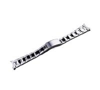 PSKOO 19mm Watch Band Strap Silver Polishing Hollow Curved End Oyster Style Bracelet Compatible With SEIKO 5 SNXS73 75 77 79 80 81 SNFF05 SNXG47
