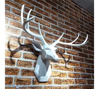 PSKSER Deer Head Wall Decor Animal Head Wall Art Geometry Deer Head Home Decor White Deer Head Bust Wall Hanging (Size : 70x50cm)