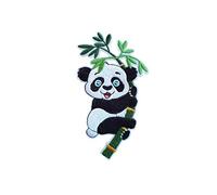 PSL Cute Panda Bear on Bamboo Tree Embroidered Iron On Patch