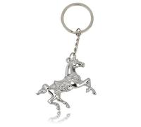 PSL Metal Running Horse Keychain Silver Stallion Keyring Carousel Pony Key Fob Gift
