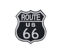 PSL Route US 66 Patch Wikineon Iron on Patches Patches for Jackets Patches for Clothes Mini Patches Embroidered Sew on Patches Iron on Patch Sew on Patch Cool Patches Unique Patches, Black
