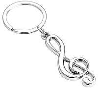 PSL Silver Music Note Charm Pendant Keychain Key Ring Gift for Musician